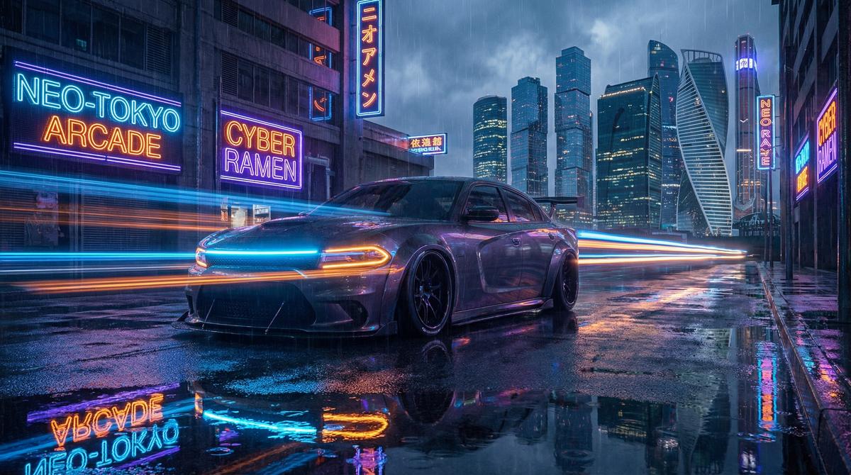 探花轿车改装视频 - 城市夜景漂移